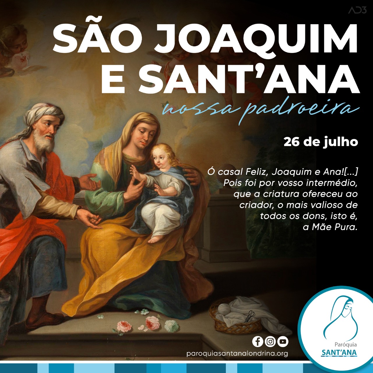 26 de Julho - São Joaquim e Sant'Ana, nossa padroeira