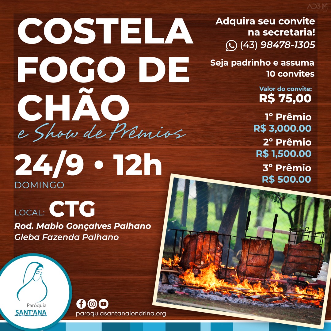 COSTELA FOGO DE CHÃO E SHOW DE PRÊMIOS